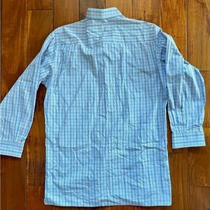 Ermenegildo Zegna Button Up Dress Shirt Spread Collar Blue Striped XL 17” Neck